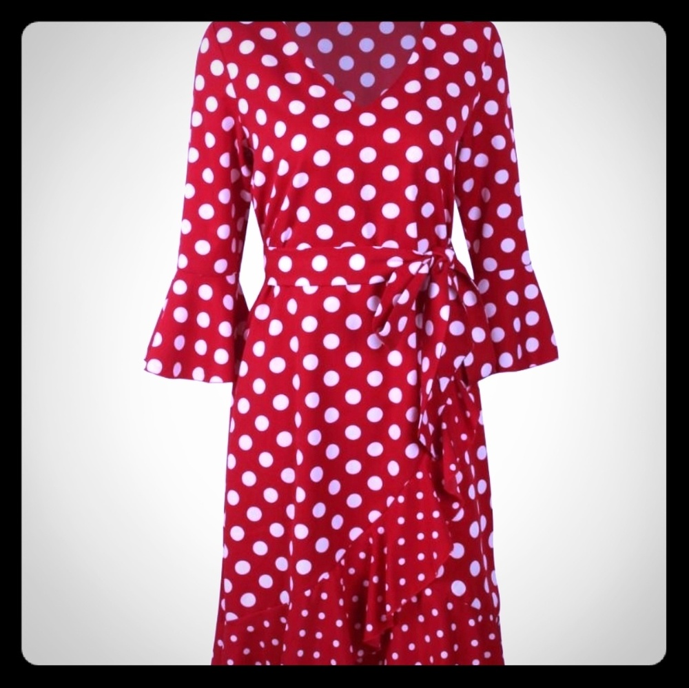 Red polka dot dress